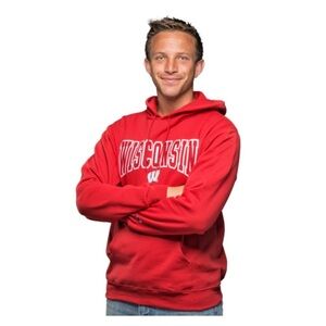 Champion Wisconsin Hooded Sweatshirt in Red Size Men’s Small